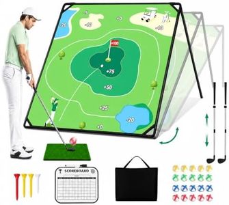Zessfit Golf Chipping Game Set, 71" x 71" Battle Golf Chipping Game Mat with Sticky Balls, Backyard Indoor Outdoor Golf Practice Game for Adults, Golf Training Aid Gift