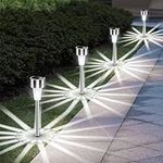 Fohil 12 Pack Solar Garden Lights, Solar LED Pathway Landscape Lighting Lights Outdoor Waterproof, Solar Powered Outdoor Lights for Outside Walkway Yard Driveway Lawn Patio Decor