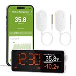 MOCREO WiFi Freezer Thermometer Alarm with Digital Monitor Hub, App and Email Alerts, 2-Year Data Export, Remote Temperature Sensor for Refrigerator, Fridge, Freezer (2 Pack)