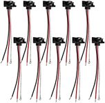 10x 3 Wire Plug Truck Trailer Light Plug Molded 3 Prong Pigtail Harness for Stop Turn Tail Sealed Round Oval Light Brake Backup Light