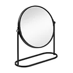 Navaris Cosmetic Mirror for Table Top - Desktop Mirror for Makeup and Grooming - Double Sided with 2X Magnification Mirror, 7.6" x 7.1" x 2.4"