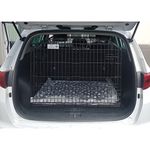 Pet World 38" Premium Small Sloped Car Dog Cage - Suitable for New Kia Sportage 2016 Onward - High Carbon Steel Boot Travel Crate - Double Doors - Easy Assembly - Removable Waterproof Base