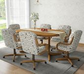 Chromcraft 7-Piece Table Set for 6, Expandable Table with 6 Chairs Table and Chairs Set for Kitchen Room