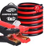 TOPDC 0 Gauge 20 Feet Jumper Cables for Car, SUV and Trucks Battery, Heavy Duty Automotive Booster Cables for Jump Starting Dead or Weak Batteries with Carry Bag