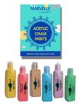 GREENARTZ Marvelle Acrylic Chalk Paints Pastel Colours (6 x 50ml) for glass decor artwork lippan wood walls and canvas matte finish | No Wax Needed