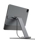 KU XIU Magnetic Wireless Charging Stand for iPad Pro/Air 11 M2, Foldable Aluminum Alloy Tablet Holder with 1M USB C Cable 360° Adjustable Desk Stand for iPad Air 11 M2,iPad Pro 11 1/2/3/4,iPad Air 4/5