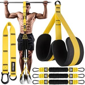 Pull Up Assistance Bands, Adjustable Heavy Duty Resistance Band for Pull Up, 3 Pull Up Bands, Comfortable Fabric Feet/Knee Rest, Assistance Bands for Pull-Up, Home Fitness, Body Stretching, Chin Up