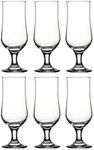 Clear 385ml Stemmed Beer Glasses, Pilsner Lager Mugs, Modern Tulip Design - Set of 6 or 12 (6)