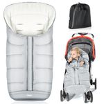 Orzbow Warm Bunting Bag Universal, Stroller Sleeping Bag Cold Weather, Waterproof Toddler Footmuff (Light Gray)