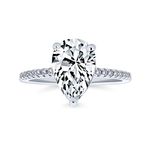 Pear Shape Teardrop Pear Shape Solitaire AAA CZ Engagement Ring For Women 1MM Band Cubic Zirconia .925 Sterling Silver