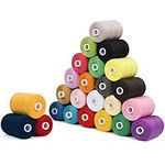 Curtzy 24 Pack/1000 Yards Polyester Sewing Machine Thread Spools Set in Assorted Colours - 6cm/ 2.36 Inch Spools with 914m of Thread - Bobbin Spool Kit in 24 Colours for Hand and Machine Embroidery