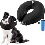 SlowTon Inflatable Dog Recovery Collars Cones, Soft Comfy Quick Release Donut Collar for After Surgery, Prevent Dogs from Touching Stitches Biting Licking Wound, Does Not Block Vision