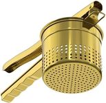 Livilord Large 15oz Potato Ricer, Heavy Duty Stainless Steel Ricer for Mashed Potatoes, Sweet Potato Masher Kitchen Tool with Ergonomic Handle, Press and Mash Kitchen Gadget, Gold