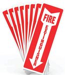 ASSURED SIGNS Fire Extinguisher Signs, Safety Sign Sticker - 8 Pack - 4" X 12" - 5 Mil Vinyl - Bright Red and White Colors - Durable Self Adhesive, Weatherproof and UV Protected - Ideal for Home, Office or Boat