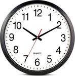 10Inch Silent Wall Clock Battery Operated, Non-Ticking Quality Silent Quartz Movement Round Easy to Read Wall Clock Home/Office/Kitchen/Classroom/School Clock