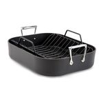 All-Clad E7649764 HA1 Hard Anodized Nonstick Dishwasher Safe PFOA Free Roaster Cookware, 13-Inch by 16-Inch, Black