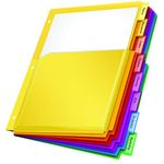 Oxford Expanding Plastic Binder Dividers, Divider for 3 Ring Binder, Flexible Front Expanding Pockets, 8 Tab, Insertable Multicolor Tabs, Letter Size, 3 Sets (89605)