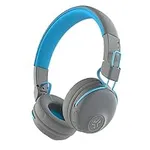 JLab Audio Studio Wireless Headphones, Bluetooth Headphones with 30+ Hour Playtime and Custom EQ3 Sound, On-Ear Headphones with Mic, Grey/Blue