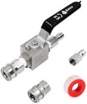 EDOU Direct Ball Valve for High Pressure Washer Hose Kit | 3/8" Male Plug X 3/8" Female Quick Connect | 4,500 PSI Max Working Pressure | Includes Replacement Quick Connect and Teflon Tape