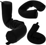 Dot&Dot Twist Memory Foam Travel Pillow for Airplanes - Travel Neck Pillow for Sleeping - Airplane Pillow for Neck Support, Chin, Lumbar and Leg - Adjustable, Bendable Neck Roll Pillow (Onyx)