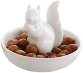 LA JOLIE MUSE Nut Bowl Snack Serving Dish - Ceramic Squirrel Candy Jewelry Dish for Pistachio Peanuts, Holiday House Warming Hostess Gifts