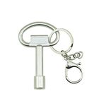 8mm Square Key, Four Corner Utility Key Fireplace Chimney Gas Electric Elevator Door Lock Key. (Silver)