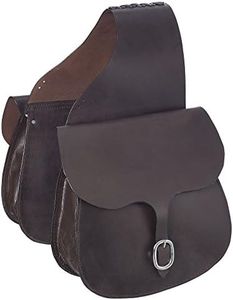 Tough 1 Leather Saddle Bag, Dark Oil Plain, 12" x 12"