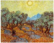 Spiffing Prints Vincent Van Gogh - Olive Trees with Yellow Sky and Sun, 1889 - Extra Large - Matte - Unframed