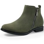 Harvest Land Womens Chelsea Boots Ladies Ankle Boots Winter Boots Stylish Classic Short for Adults Zip up Shoes Olive 9UK