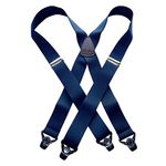 Hold-Up Suspender Co. Holdup Classic Series Basic Blue X-Back Suspenders with patented black Gripper Clasp