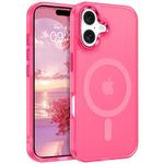 BENTOBEN for iPhone Plus Magnetic Case,Translucent Slim Protective Case Cover,Hot Pink