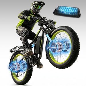 Roadvo Electric Bike for Adults, 26" x 4.0" Fat Tire E Bike, Dual 3000W Peak Motor, Fast Electric Bike, 80Miles Long Range Ebike, Dual Disc Brakes, 48V 20AH Removable Battery, Dual Suspension