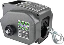 Trailer Winch 6000 lbs, Reversible Electric Winch Portable 12-Volt DC Boat Trailer Truck Power-in, Power-Out (Corded Remote Control & Hand Crank), 30% Higher Winching Power