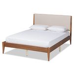 Baxton Studio Lenora Beds (Platform), Queen, Beige/Walnut Brown