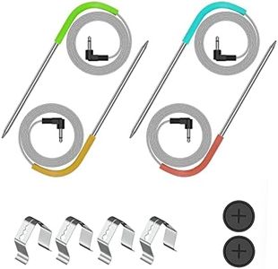 4 Pack Replacement Meat Probe for Masterbuilt Gravity Series 560/800/1050 XL Digital Charcoal Grill + Smoker, 9004190170 Accessories Temperature Probe, with Probe Grommet and Grills Clips