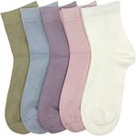 Women Casual Socks Bamboo Thin sock Ankle Breathable Odor Resistant Sock 5 Pairs (Assorted, Medium)