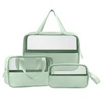 Clear Toiletry Bag, 3pcs Makeup Bag with Zippers, Handing Travel Accessories Portable Waterproof Cosmetic Wash Bags for Women and Men