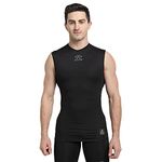 SHREY Intense Compression Sleeveless Top Black XL Mens Cutsleeves/Sleeveless Compression Top for Sports