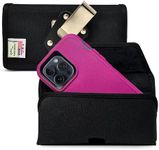 Turtleback Holster Case Designed for iPhone 14 Pro Max, 14 Plus, 12/13 Pro Max Fits w/ OB Defender or Bulky Cases, Black Nylon Holster Pouch with Heavy Duty Rotating Belt Clip, Horizontal