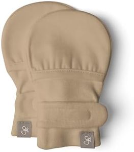 goumikids Viscose Made from Bamboo Cotton Stay-On Mitts, Sandstone 0-3M Mitts