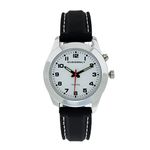 Suddenly English Talking Watch Suitable for Middle-Aged and Elderly People and Visually impaired People,Silver case, Black Strap,Women's Style