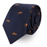 AUSCUFFLINKS Animal Ties | Woven Skinny Neckties | Groomsmen Wedding Ties | Work Ties for Him, Kangaroo, Regular