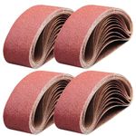 12 Pcs 3x18-Inch Aluminum Oxide Sanding Belts (3 Each of 40 80 120 240 Grits) for Belt Sander