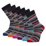 Cob Stallion- 6-Pack Multi-Stripe Men's Socks, Multicoloured, Multipack 6-11 UK (6 Pairs Multistripe)