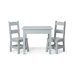Melissa & Doug Wooden Table & Chairs-Gray Kids Furniture | Wooden Activity Play Table And Chairs Set For Kids