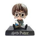 Ozzo Harry Potter Bobblehead Action Figure Toy | PVC Action Figurine | Model Anime Toys Bobble Head Harry Potter (Pack of 1)(Plastic, Multicolour)