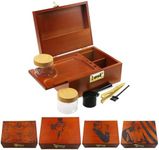 VZONE Large Bamboo Storage Box Tray-Set - Lockable Decorative Bamboo Box with Combination Lock, Home Organization Box with Detachable Compartment Glass Jars