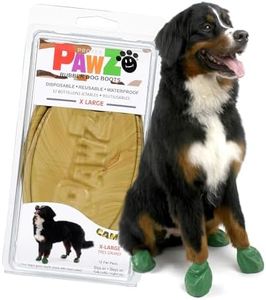 PawZ Rubber Dog Boots for Paws 4" and Up, 12 Pack - All-Weather Dog Booties for Hot Pavement, Snow, Mud, and Rain - Waterproof, Anti Slip Dog Socks - X-Large, Camo