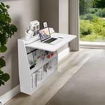 Pmnianhua Wall Mounted Desk, Wooden