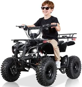 UNYMON 36V Kids ATV XL Four Wheeler w/EVA Tire Ride on Toys for Big Kids 4-Wheeler Dirt Quad Electric ATV with 500W Powerful Motor Off-Road Electric Vehicles,Black